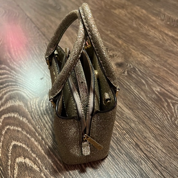 Michael Kors MK Savannah mini satchel gold sparkle - Picture 7 of 8